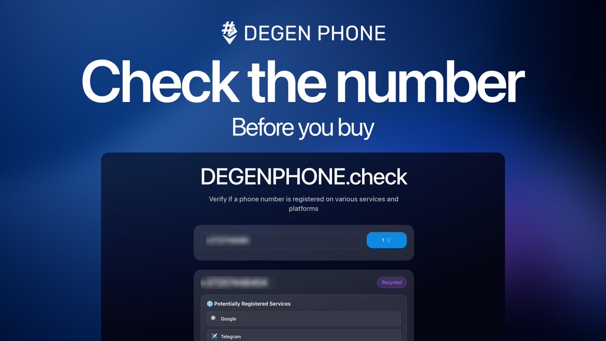 Degenphone NFT phone number TON blockchain