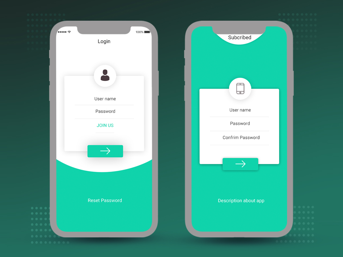APhone app account registration screen