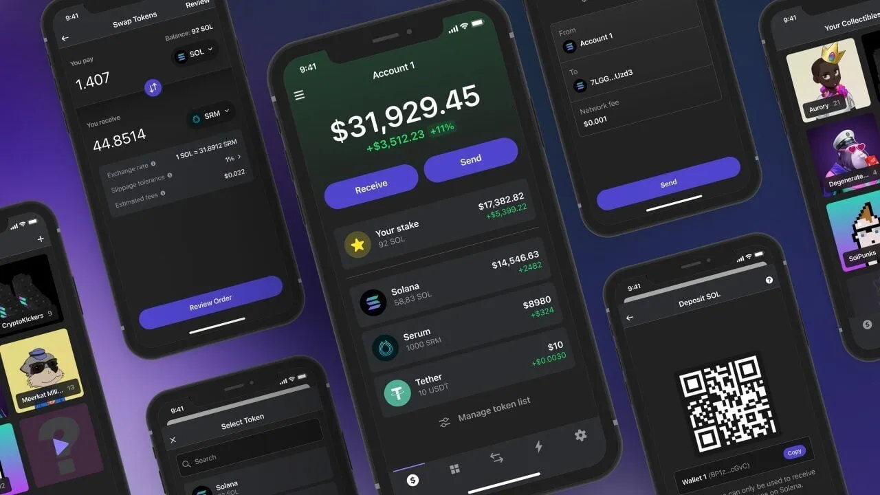 Phantom Wallet mobile app NFT management