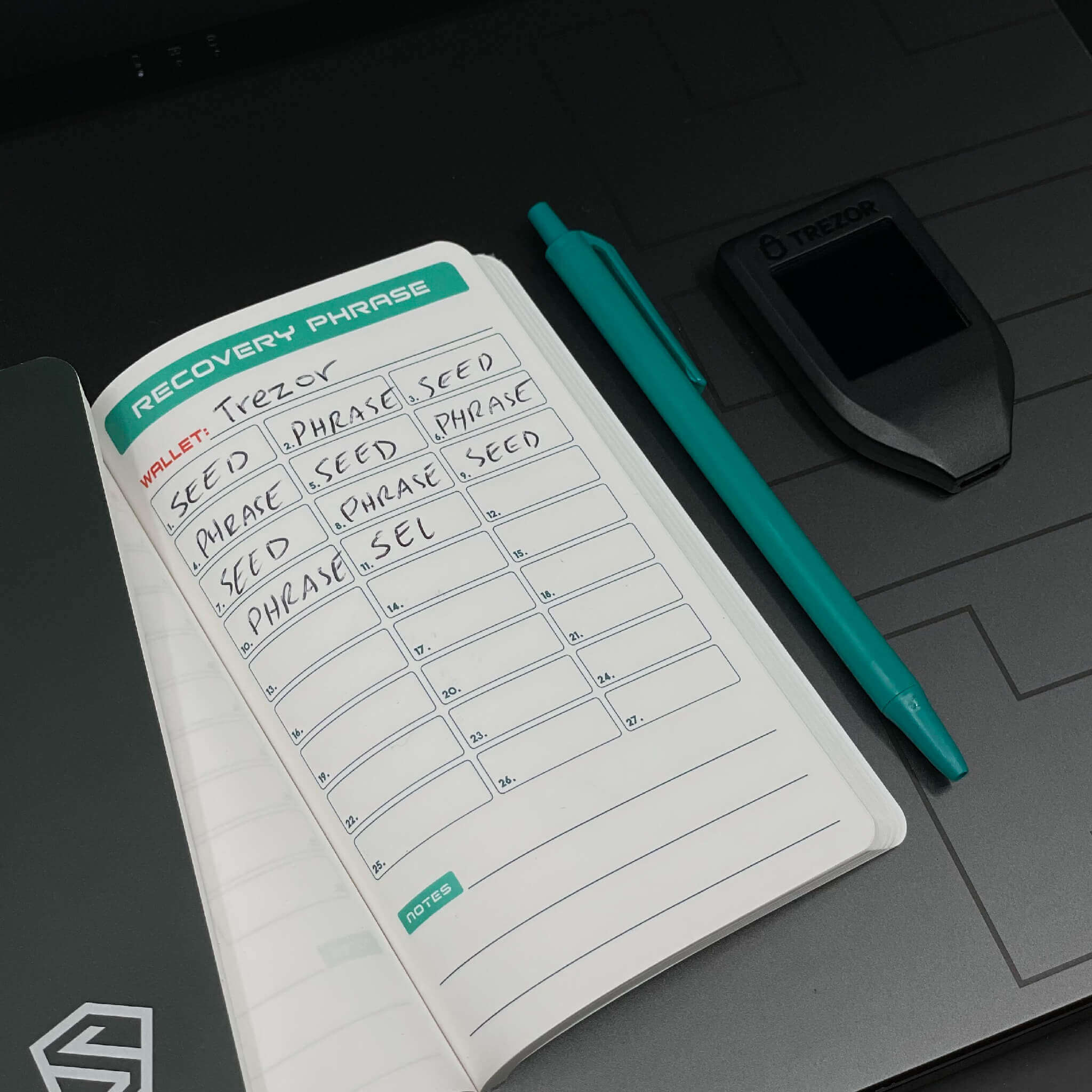 writing down crypto seed phrase securely