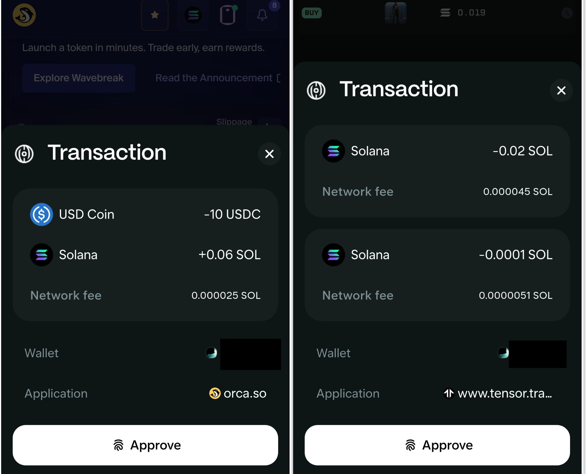 Solana Saga phone displaying Seed Vault security interface with biometric authentication and app permission settings for DeFi transactions
