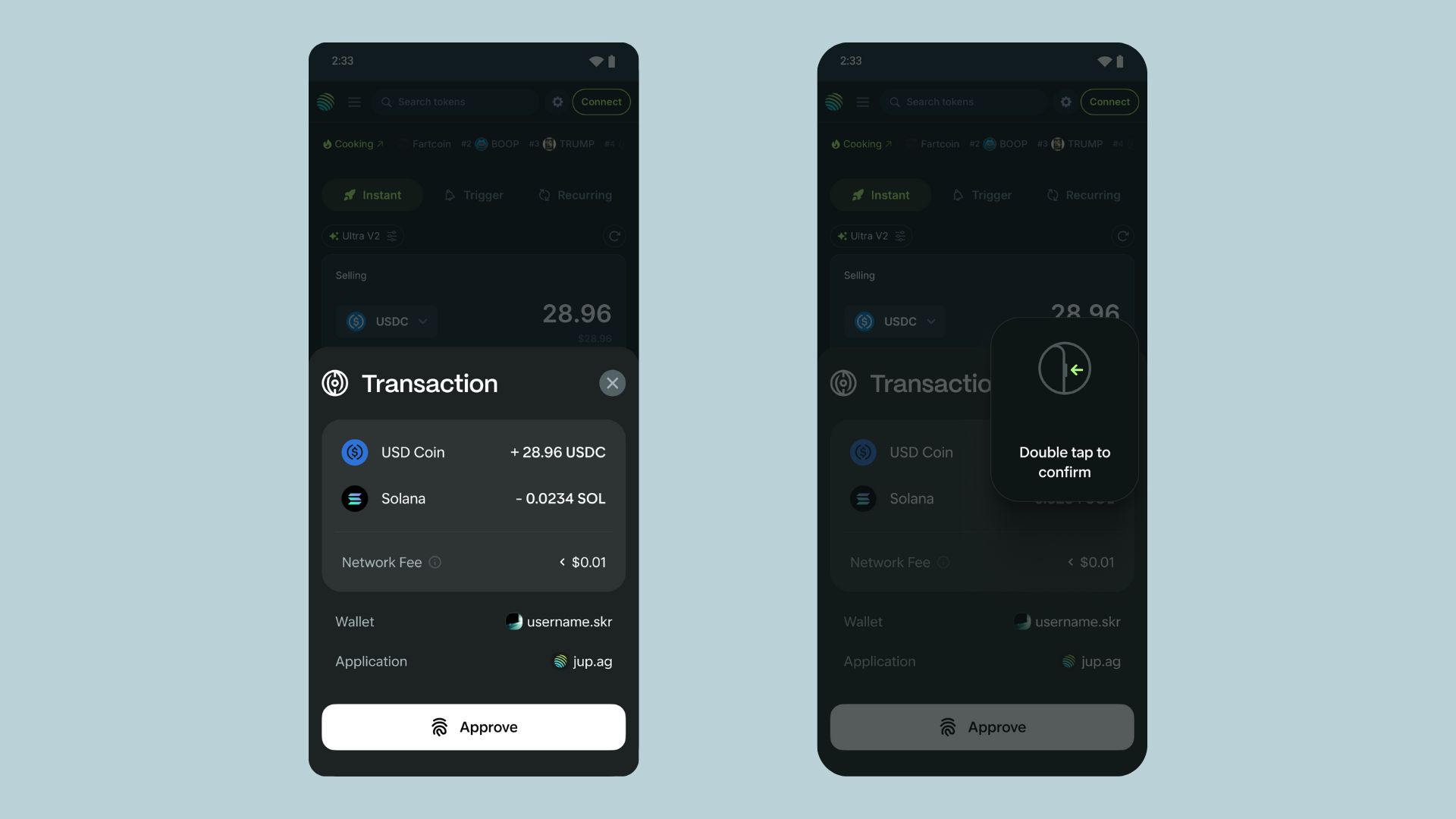 Solana Saga phone showing Seed Vault setup screen for secure crypto wallet initialization