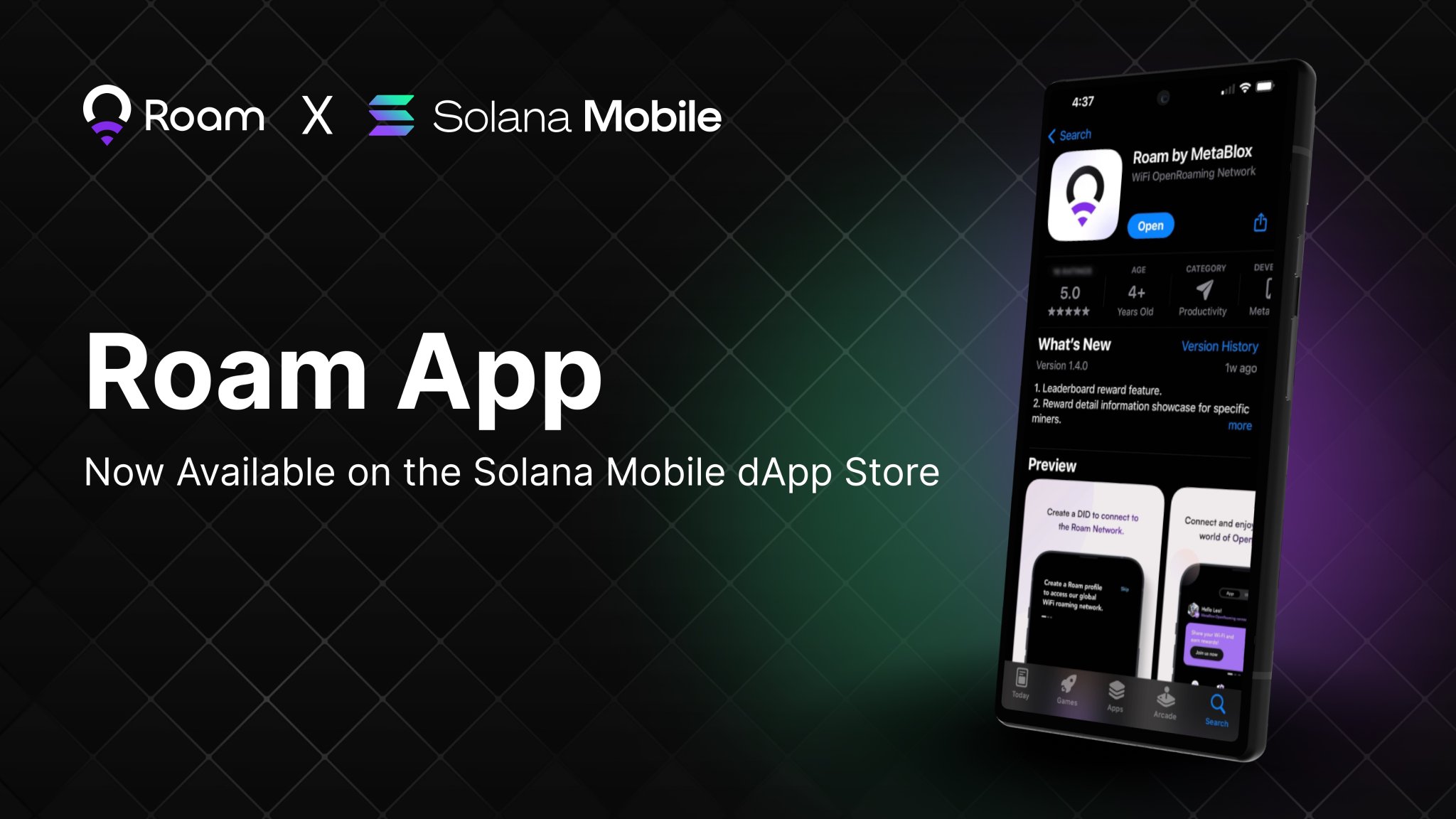 Roam decentralized WiFi app Solana Saga