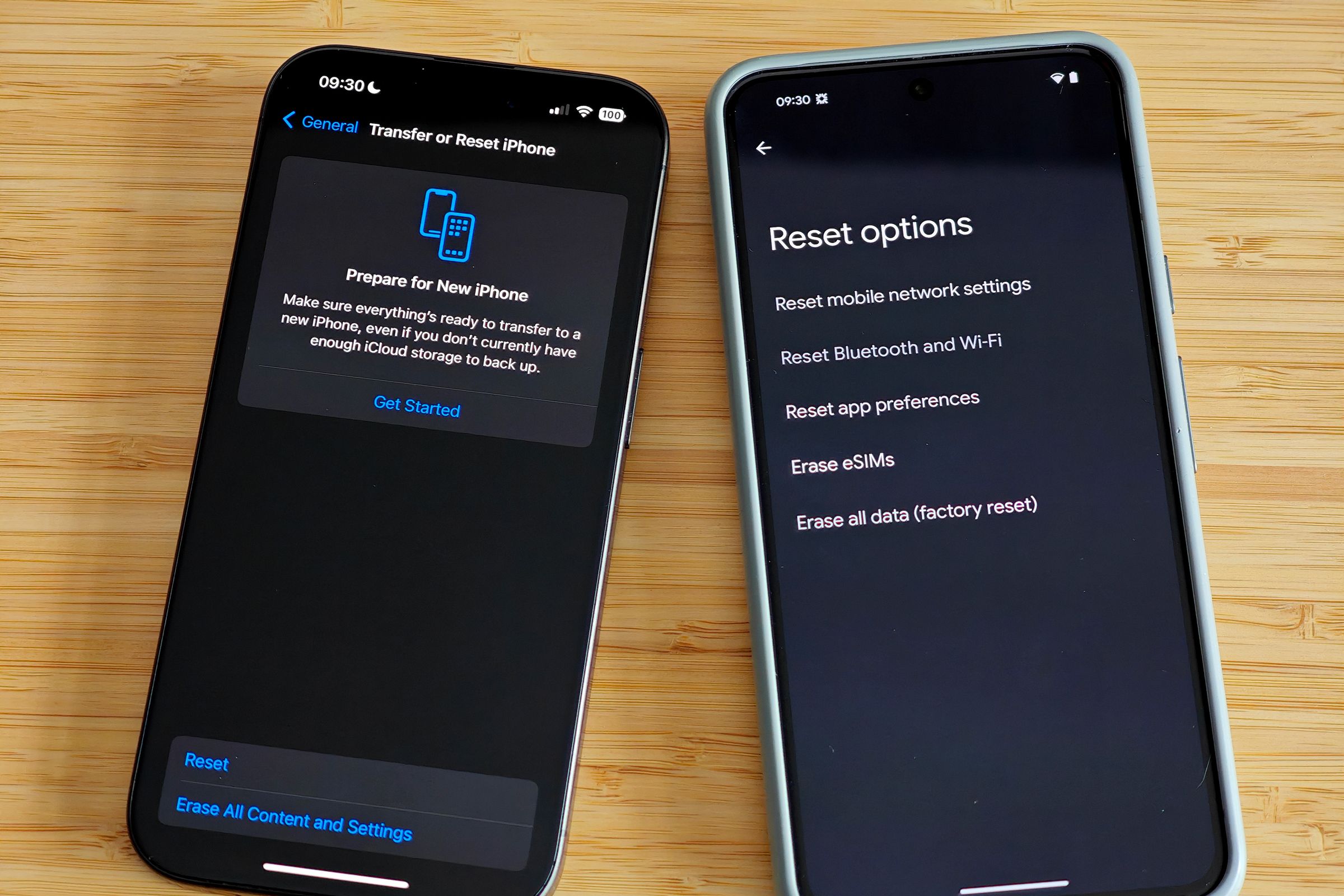 factory reset old smartphone for security
