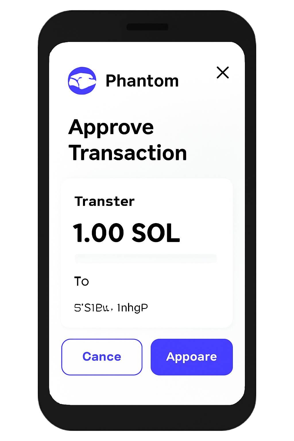 Phantom wallet mobile transaction approval screen