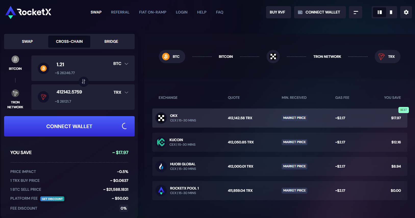 Mass Money cross-chain swaps mobile app